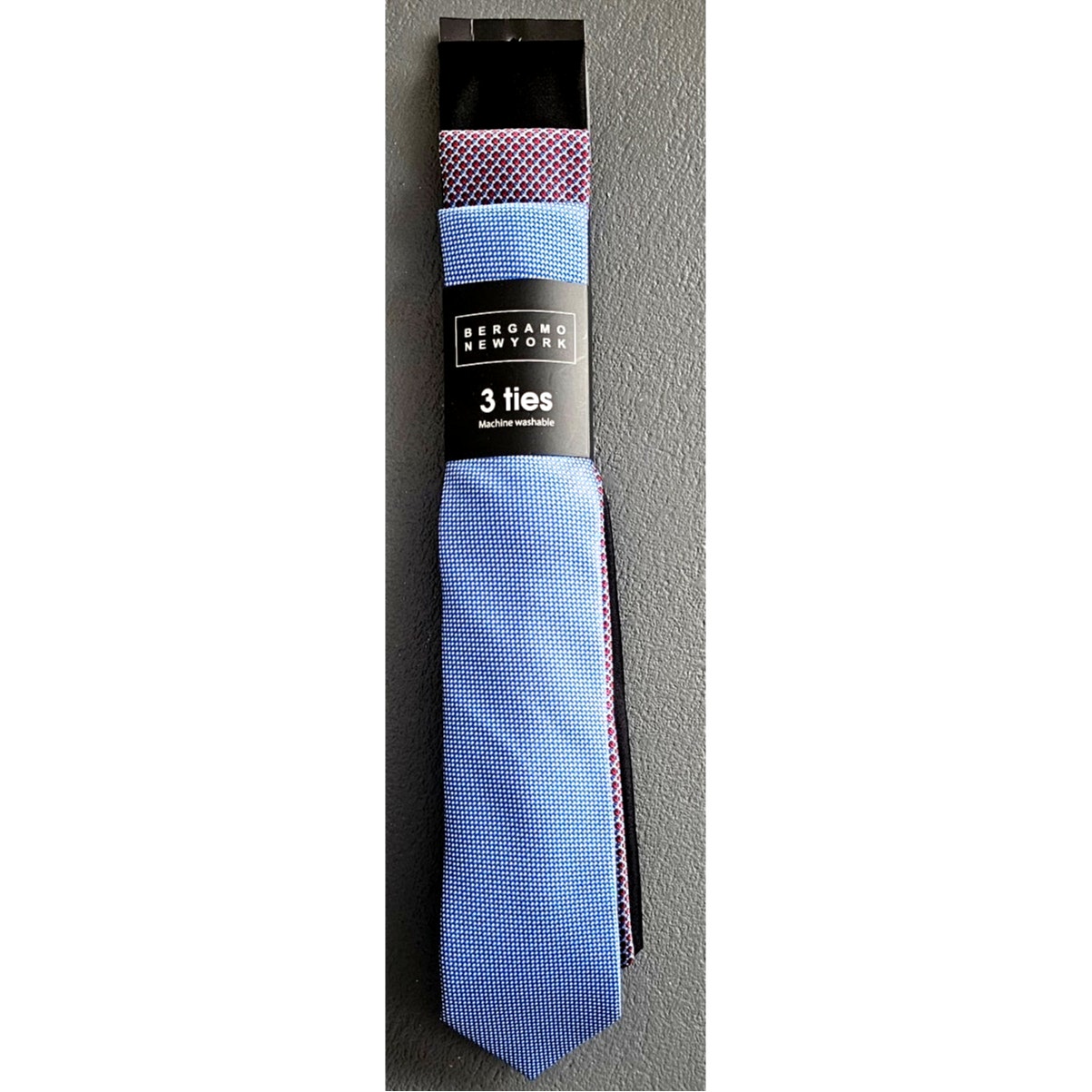Bergamo New York 3 Pack Ties, New, Nwt, Black, Blue, Red